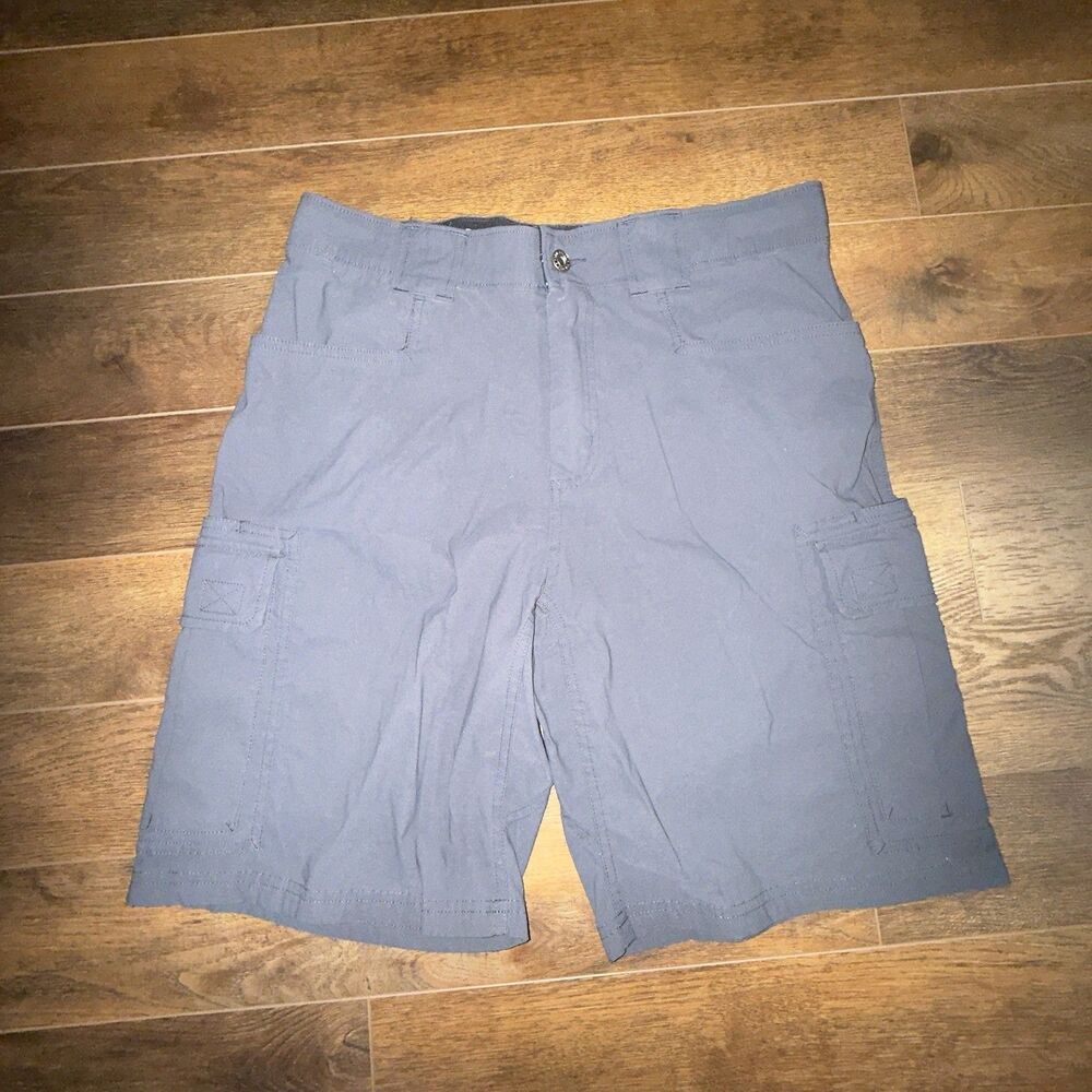 Eddie Bauer Mens 32 Gray Tech Cargo Shorts Hiking Adventure Trek Trail Outdoor
